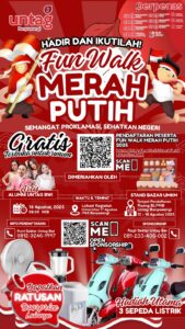 FKIP Untag Banyuwangi Berpartisipasi Memeriahkan FUN WALK MERAH PUTIH 2025 HUT ke-80 Republik Indonesia